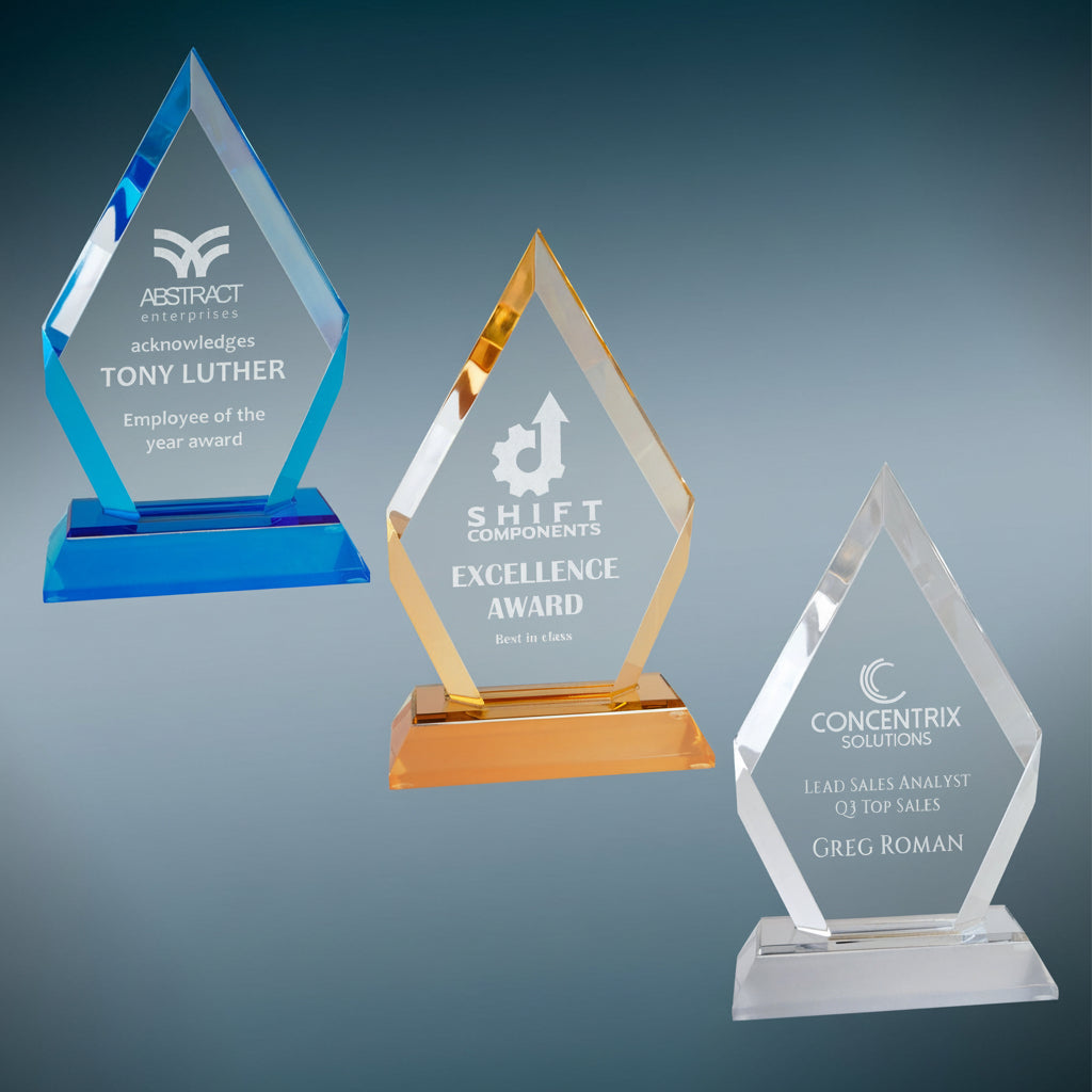 Frosted Base Diamond Impress Acrylic Awards